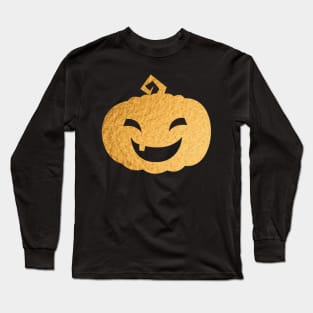 Happy Halloween! Creepy Golden Pumpkin Long Sleeve T-Shirt